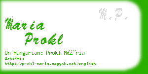 maria prokl business card